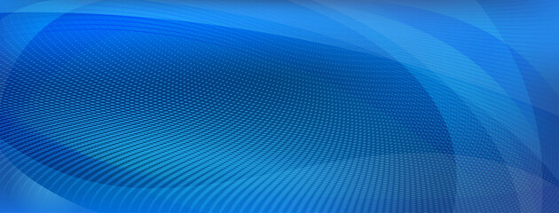 Abstract background made of curves and halftone dots in blue colors