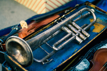 old brass trumpet
