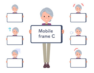 flat type Purple clothes grandma_Mobile-frame-C