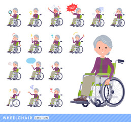 flat type Purple clothes grandma_wheelchair-emotion