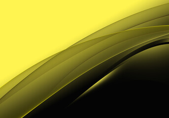 Abstract background waves. Black and citroen yellow abstract background for wallpaper or business card