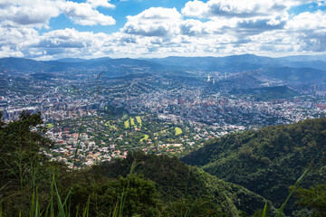 Fototapeta premium Top view of Caracas from Avila National Park (Venezuela).
