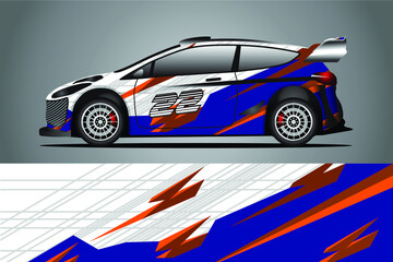 Obraz na płótnie Canvas Racing Car decal wrap design. Graphic abstract livery designs for Racing tuning Rally car. eps 10 format 