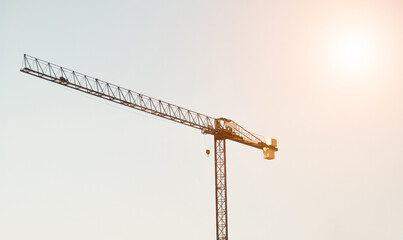 construction craine working in sunny day