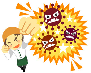 コロナに負けない飲食店店員男性　マスク無しver