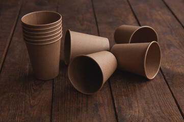 ecological kraft paper cups for coffee and tea dark brown