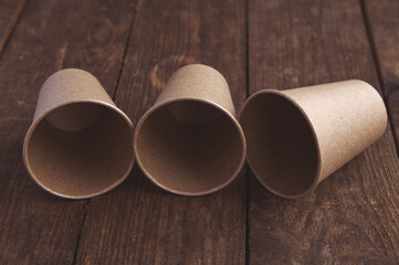 ecological kraft paper cups for coffee and tea dark brown