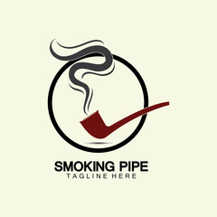Pipe Smoking Logo icon vector illustration design.Tobacco, cigar, pipe icon vector image.