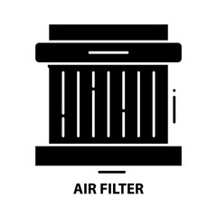 air filter icon, black vector sign with editable strokes, concept illustration