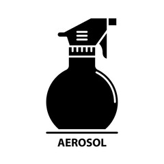 aerosol icon, black vector sign with editable strokes, concept illustration