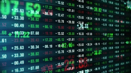 Financial stock market numbers. Business success and growth concept. Abstract economy data on screen display. Loop animation. - Powered by Adobe