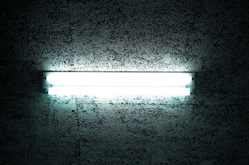 天井の蛍光灯の灯