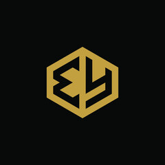 Initial letter EY hexagon logo design vector