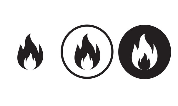 fire icon black outline for web site design 
and mobile dark mode apps 
Vector illustration on a white background