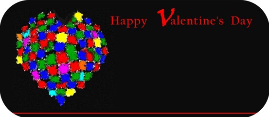 patch work quilt heart happy valentines day graphic design with space for your message