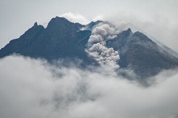 Mount Merapi is the most active volcano in Central Java and Yogyakarta, Indonesia	