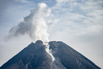Mount Merapi is the most active volcano in Central Java and Yogyakarta, Indonesia	