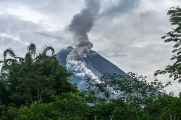 Mount Merapi is the most active volcano in Central Java and Yogyakarta, Indonesia	