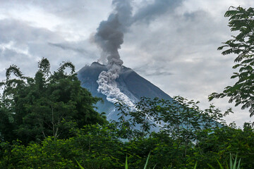 Mount Merapi is the most active volcano in Central Java and Yogyakarta, Indonesia	