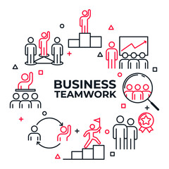 Business teamwork set icon. work group and people pack symbol simple vector illustration