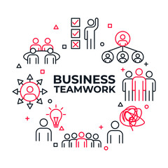 Business teamwork set icon. work group and people pack symbol simple vector illustration