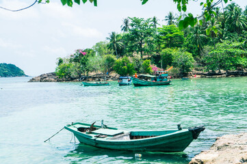 Naklejka na ściany i meble Nam Du island. A tranquil island with beautiful beach in Kien Giang, Vietnam. 