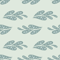 Scrapbook seamless doodle pattern with hand drawn oriantal cucumber paisley print. Blue palette.