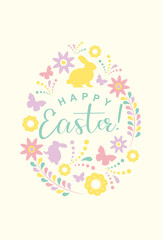 vector background with easter illustrations for banners, cards, flyers, social media wallpapers, etc.