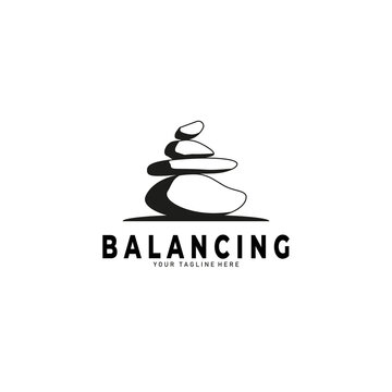 Print Balance stone logo vector illustration design graphic