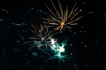 fireworks on the night sky