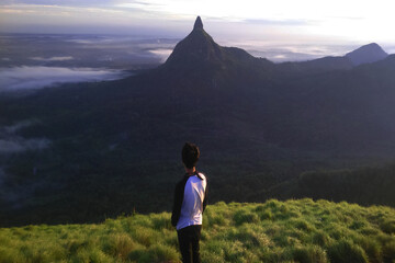 Obraz premium person in the mountains