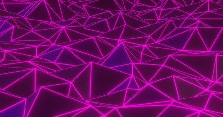 Neon geometric abstract background. 3d render