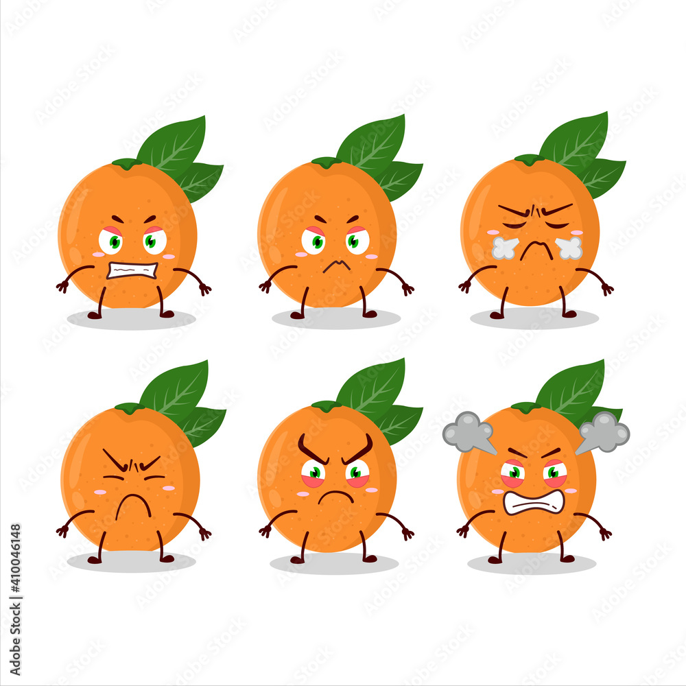 Canvas Prints Grapefruit cartoon character with various angry expressions