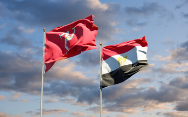 Flags of Isle of Mann and Egypt.