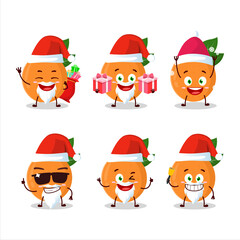 Santa Claus emoticons with grapefruit cartoon character