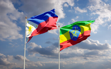 Flags of Philippines and Ethiopia.