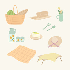 Picnic set item. Picknic element.