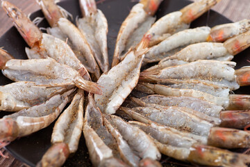 Fresh prawns in pickling