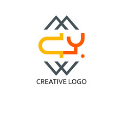 cy letter for simple logo design