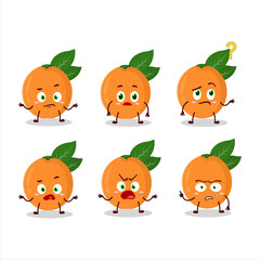 Cartoon character of grapefruit with what expression