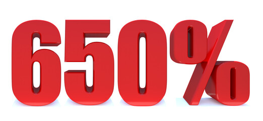 650 Percent off 3d Sign on White Background, Special Offer 650% Discount Tag, Sale Up to 650 Percent Off,big offer, Sale, Special Offer Label, Sticker, Tag, Banner, Advertising, offer. 