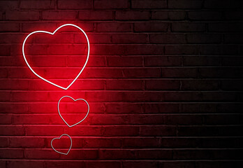 Heart shape from colored neon lights on the wall © Leo Lintang
