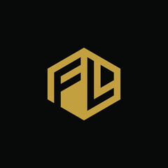Obraz premium Initial letter FL hexagon logo design vector