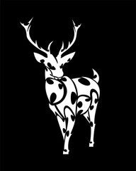 Line art vector of deer is standing. Suitable for use as decoration or logo.