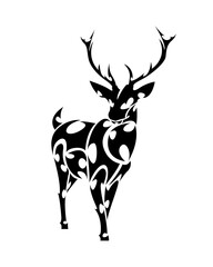 Line art vector of deer is standing. Suitable for use as decoration or logo.