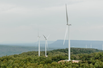 wind turbines in the mountains