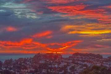 Cloudy Sunset Over San Francisco Community