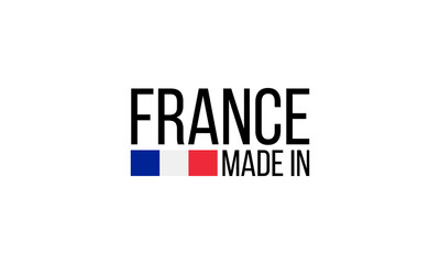 made in france, vector logo with french flag