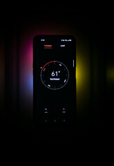 Mobile compass direction  application user interface design concept isolated on multi color  light illumination background 