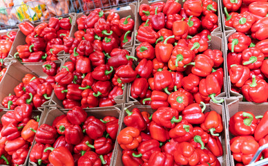 Sweet bell pepper on the market